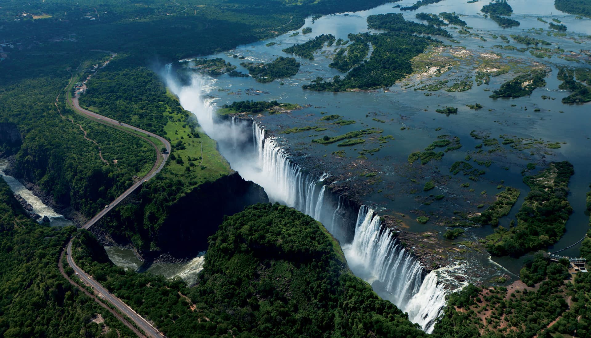 Aerial view of Victoria Falls, Livingstone, Zambia